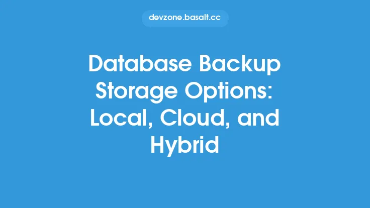 Database Backup Storage Options: Local, Cloud, and Hybrid Thumbnail