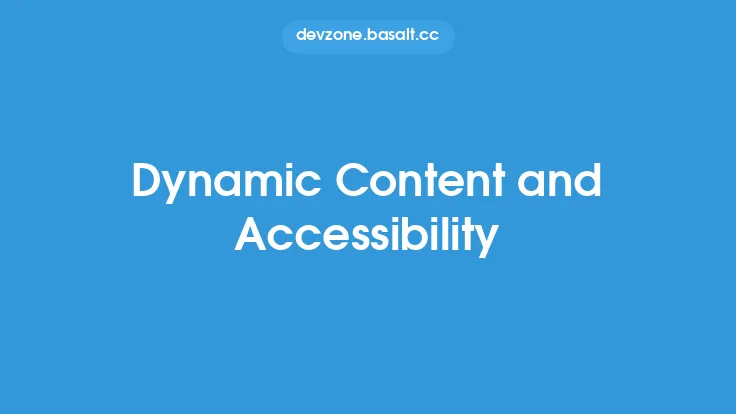 Dynamic Content and Accessibility Thumbnail