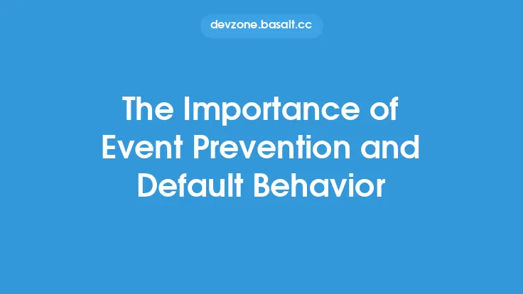 The Importance of Event Prevention and Default Behavior Thumbnail