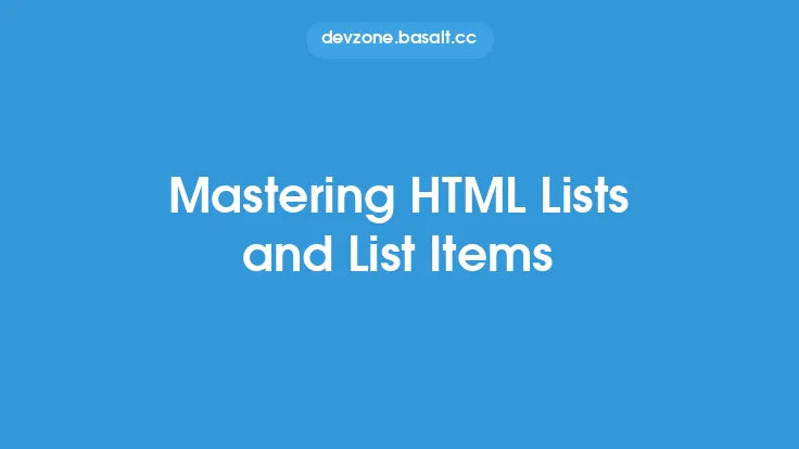 Mastering HTML Lists and List Items Thumbnail