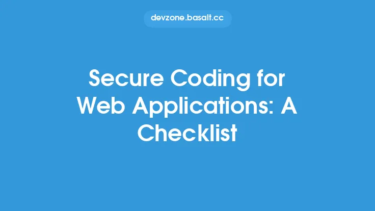 Secure Coding for Web Applications: A Checklist Thumbnail