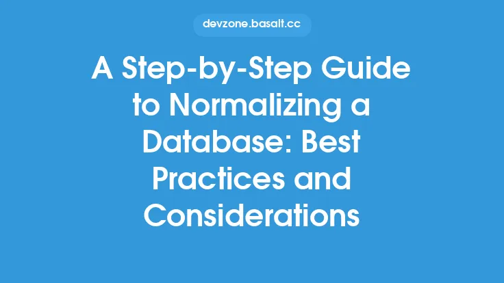 A Step-by-Step Guide to Normalizing a Database: Best Practices and Considerations Thumbnail