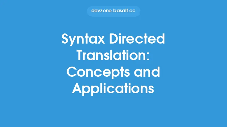 Syntax Directed Translation: Concepts and Applications Thumbnail