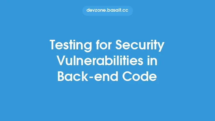 Testing for Security Vulnerabilities in Back-end Code Thumbnail