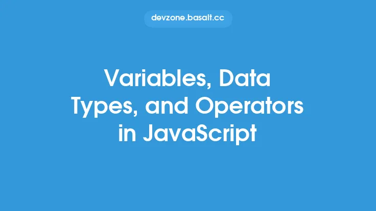 Variables, Data Types, and Operators in JavaScript Thumbnail